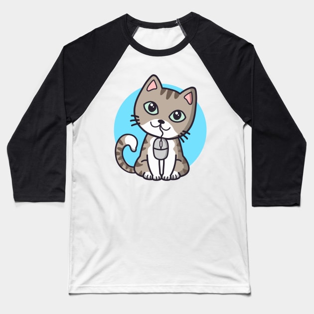 Cat & mouse Baseball T-Shirt by stephen0c